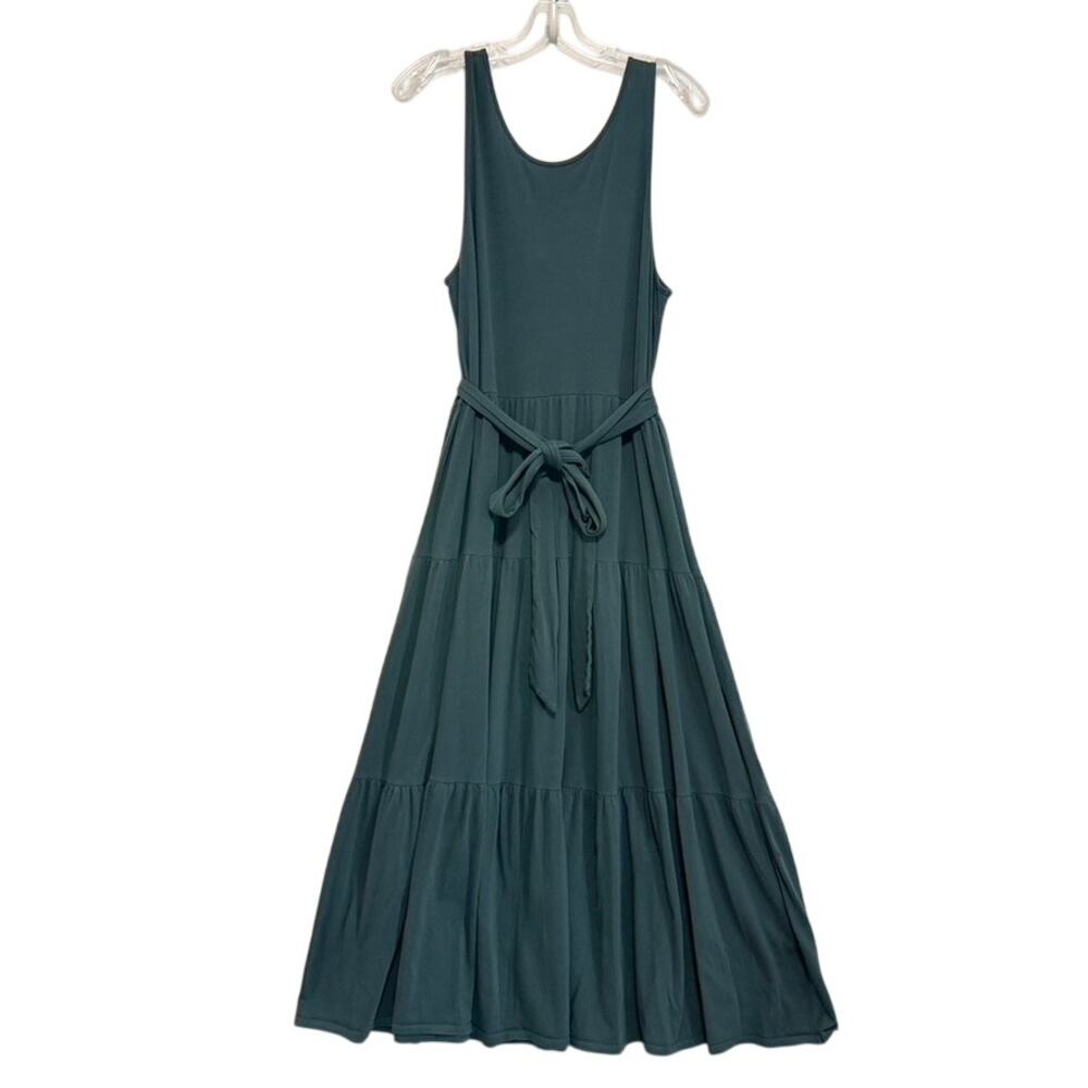J.Crew Broken-in Jersey Tiered Maxi Dress Alhambra Green Womens Large Resort